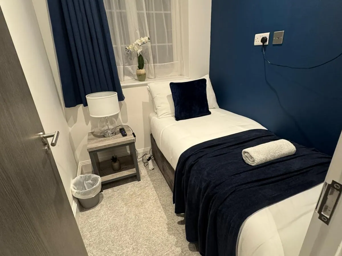 A single study bedroom cleaned and made up ready for the next student