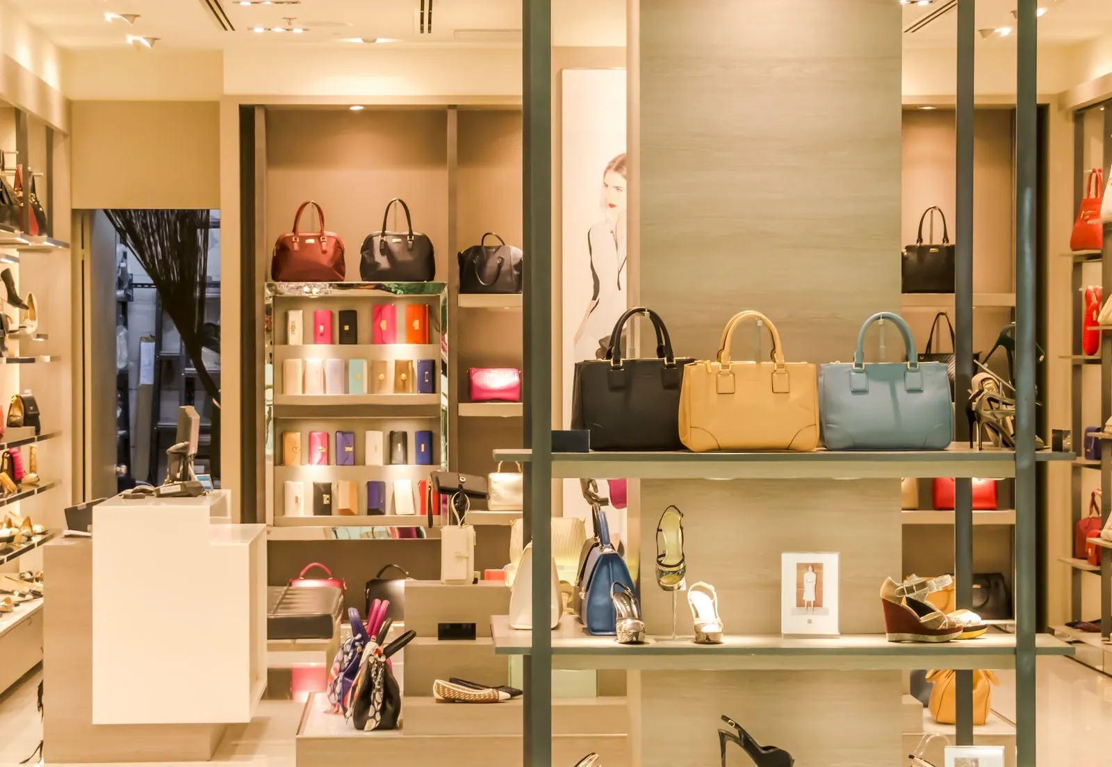Clean, modern retail boutique interior in London